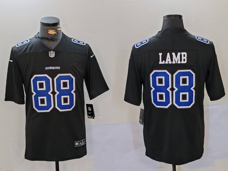 Men Dallas Cowboys #88 Lamb Black Throwback 2024 Nike Vapor Limited NFL Jersey style 912